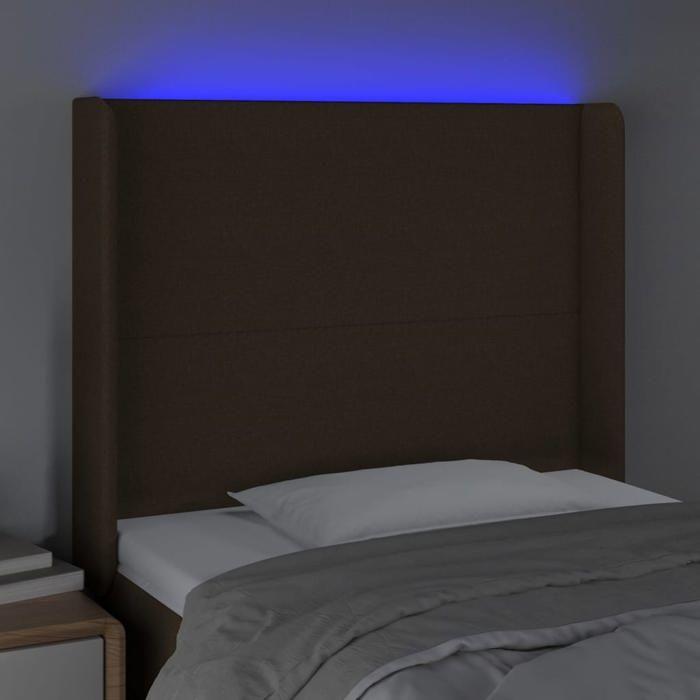 VidaXL LED Headboard Bedroom Furniture Single Bed Accessory Headboard Interior Dark Brown 3123761