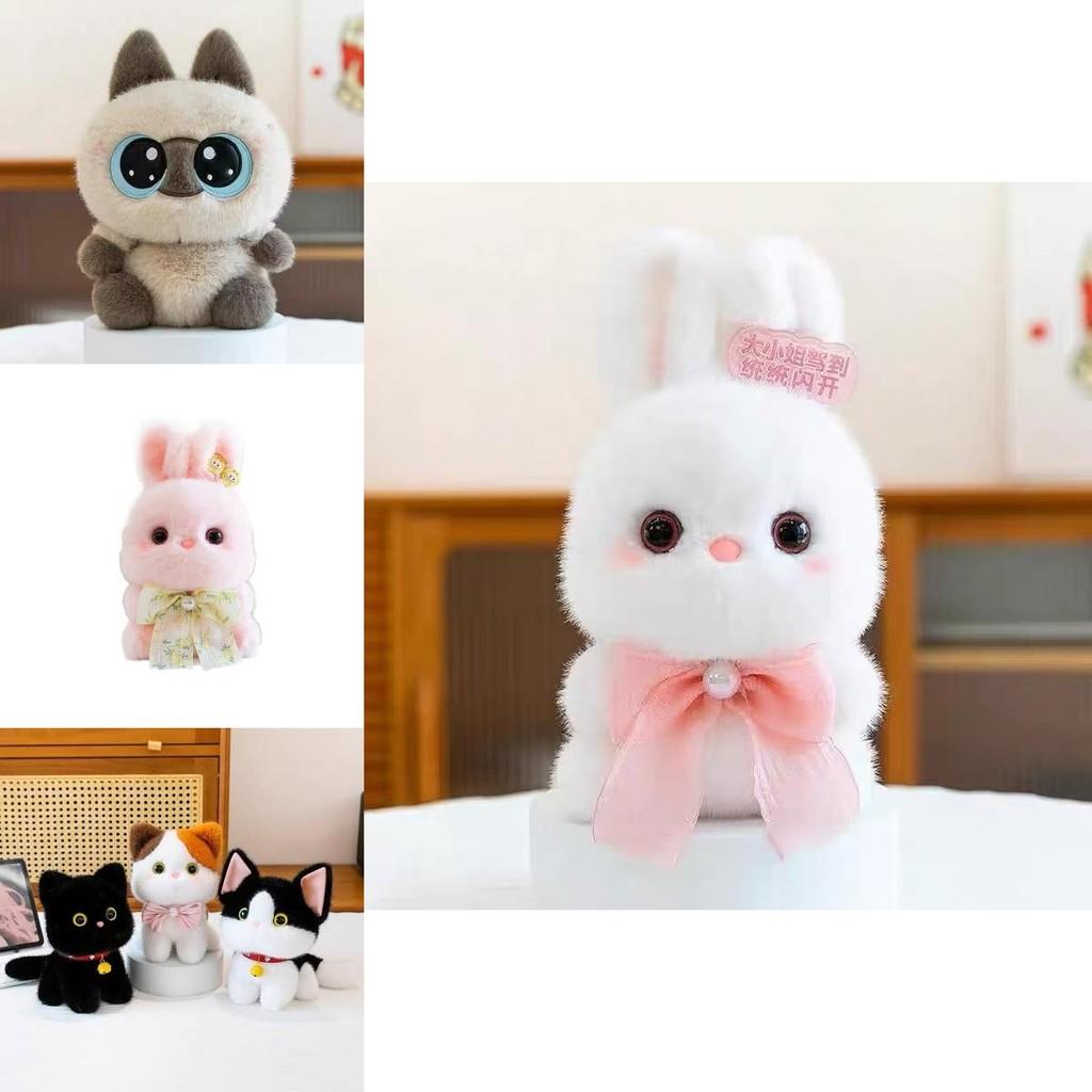 Plush Cat Toy Short Pile Cotton Cute Animal Doll For Kids And Collectors