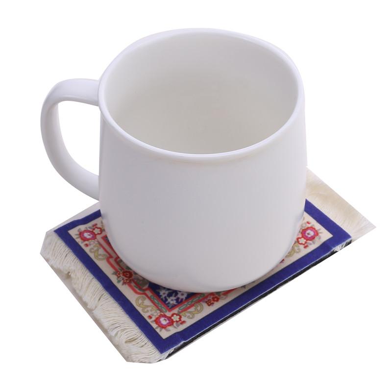 Persian Mini Woven Rug Mat Mousepad Retro Style Carpet Pattern Cup Coasters