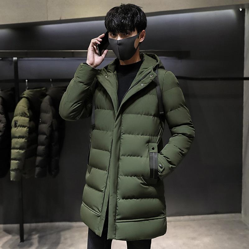 

Утолщенная пуховая хлопковая одежда мужская зимняя средней длины и длинная молодежная теплая хлопковая одежда модные хлопковые куртки зимние куртки 4XL серый