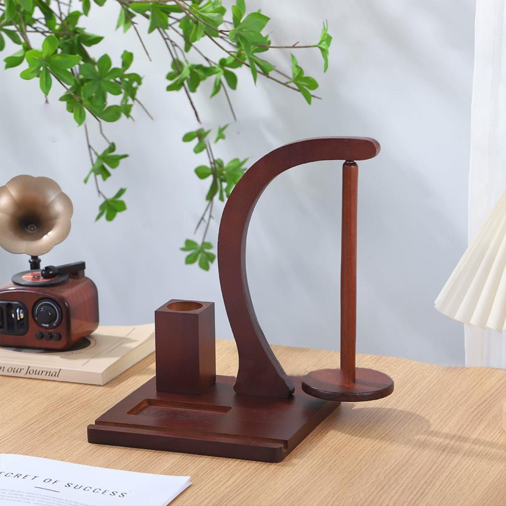 Yarn Holder Wooden Yarn Turntable With Crochet Accessories Storage And Phone Holder Yarn Ball Holder for Knitting Lover Z9L6