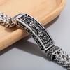 Vintage Mystic Symbols 21cm Woven Homme Bracelet Men's Stainless Steel Mesh Chain Bracelets Chunky Trendy Jewelry Gift