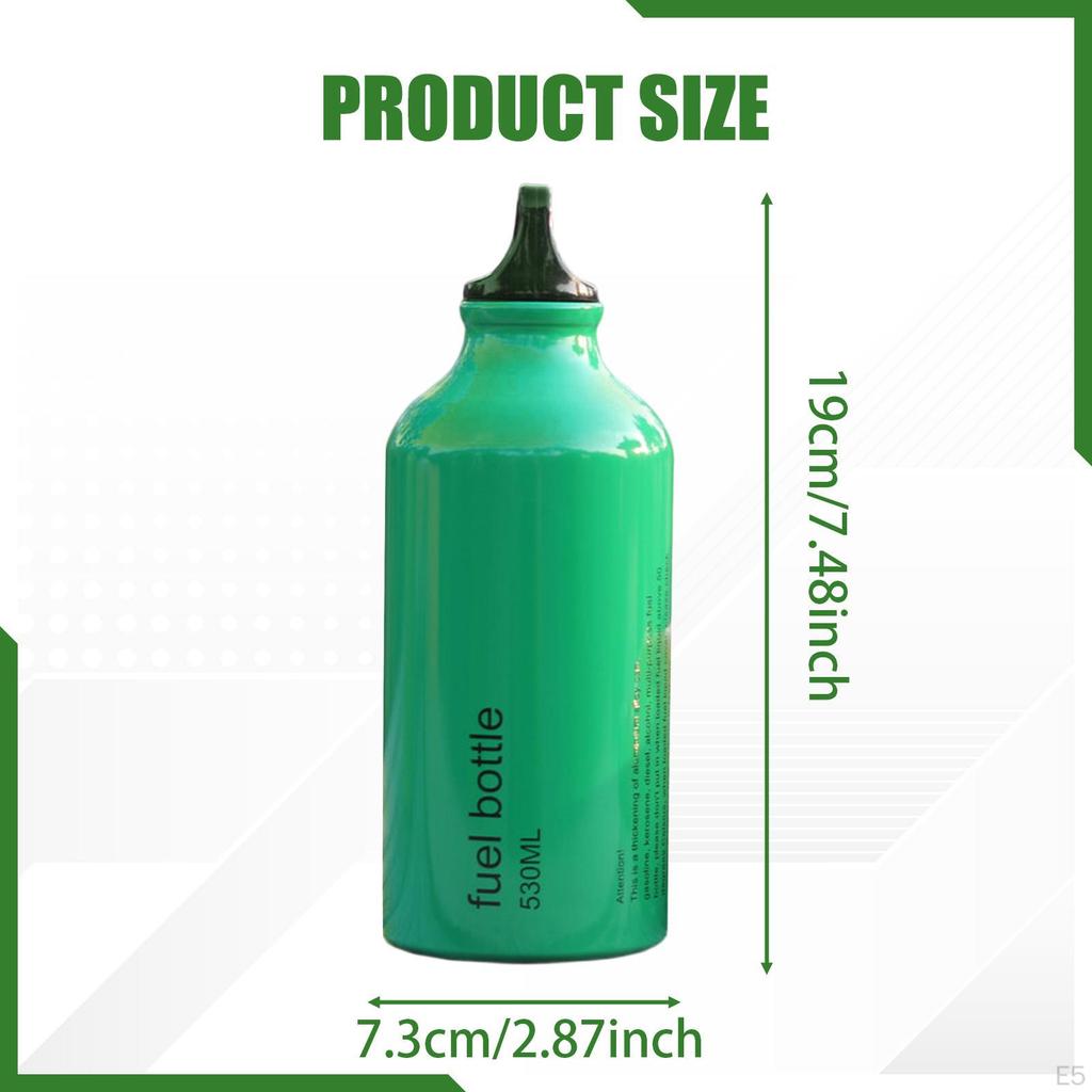 530ml Empty Bottle, Small Lightweight Aluminum Fuel Oil Storage Bottle for Camping, Hiking