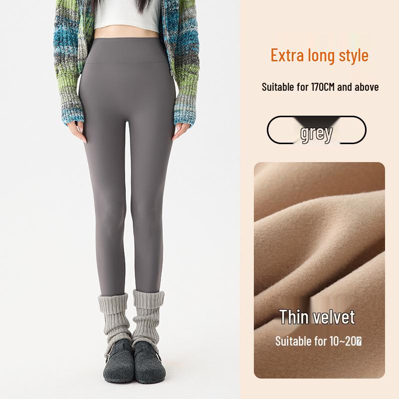 Calças de Yoga Femininas Quentes Estendidas Tubarão - Outono/Inverno Plus Veludo Espessado Base de Algodão Novo Estilo 2025