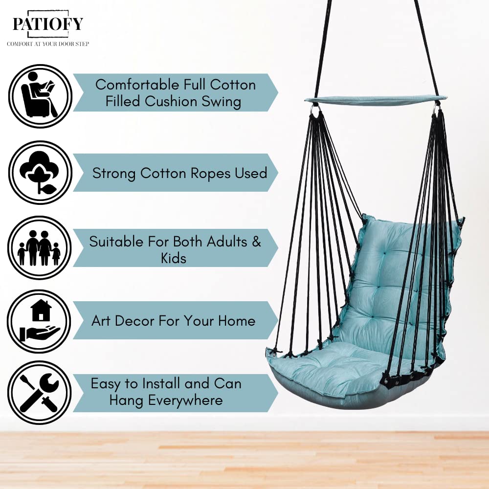 נדנדה לילדים לבית/כיסא לילדים/נדנדה לילדים -כחול אוקיינוס-מתכת,20 ס"מ,4 ס"מ