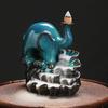 1pc Ceramic Handicrafts Lotus Elephant Backflow Incense Burner Incense Censer Home Ornament Tea Pet (Without Incense)