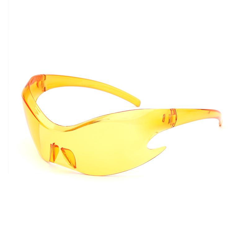 Retro Trendy Retro Shaped One-piece Sunglasses Futuristic Style Sunglasses Outdoor Sports Running Cycling Sun Spectacles