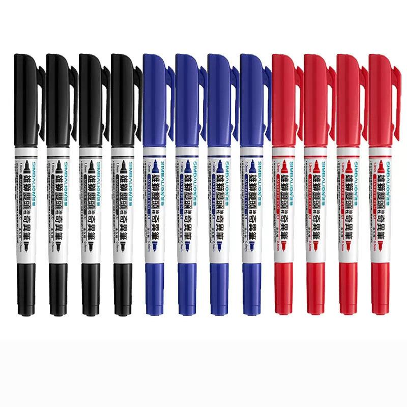 6/12Pc Box High Quality Waterproof Permanent Marker Pen Dual Tip 0.5/1.0MM Quick Dry Art Marker Student School Office Stationery