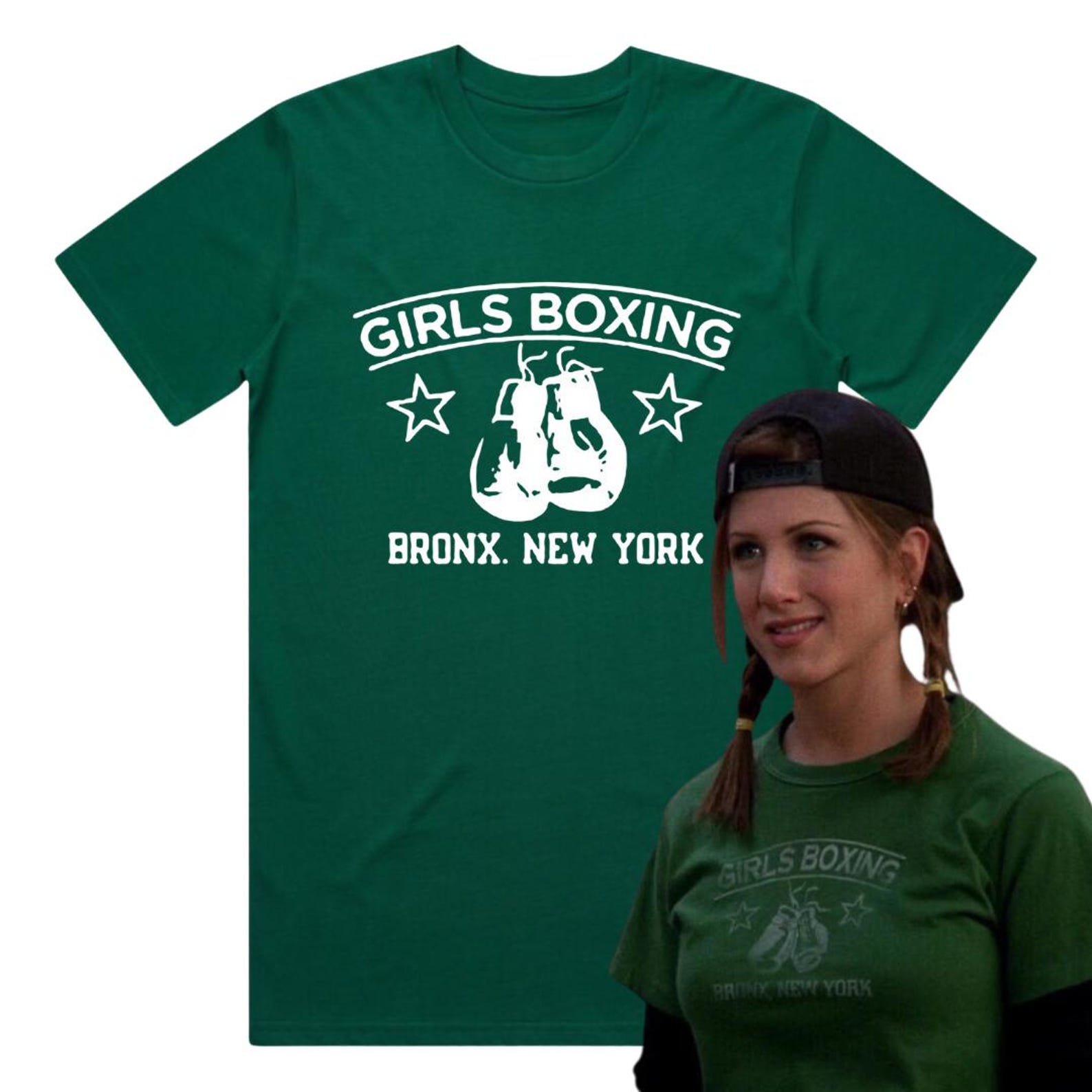 Girls Boxing Heavy Organic Cotton T-Shirt - Rachel Green Inspired, Handmade XL