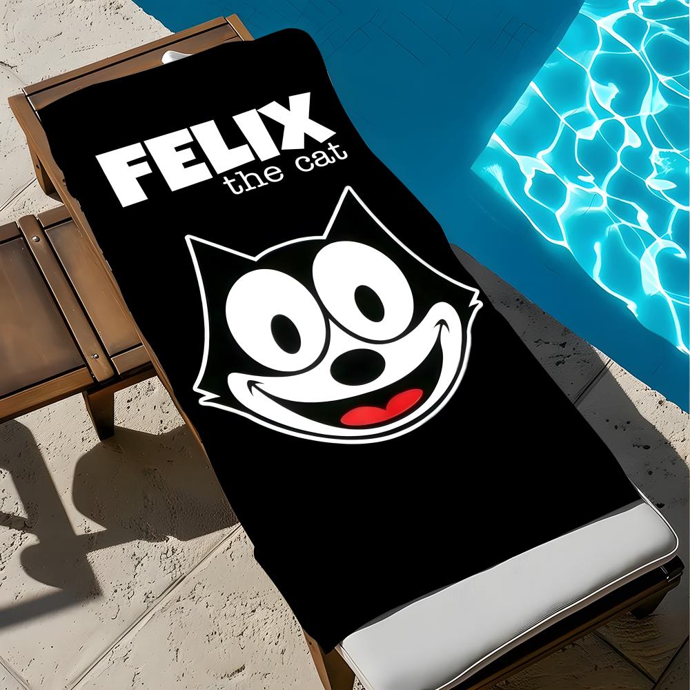 Cartoon Felix the Cat Towel Towel Soft Pool Gift For Travel Gym Shower Cool Camping Quick Dry Sports  Large Beach Towel