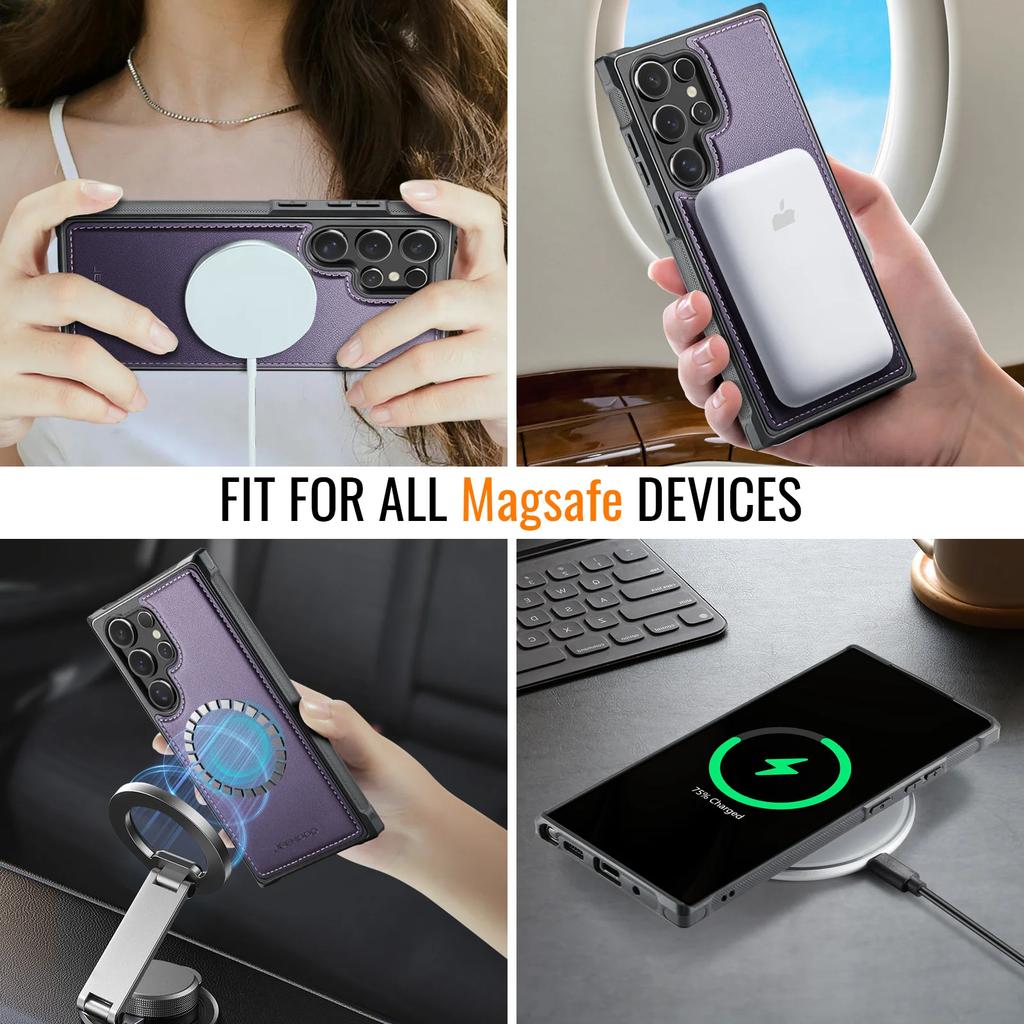 Magnetic 2 In 1 Detachable for Samsung Galaxy S25 S24 S23 S22 S21 S20 Ultra Note 20 Wallet Case with Card Holder, Flip Cover