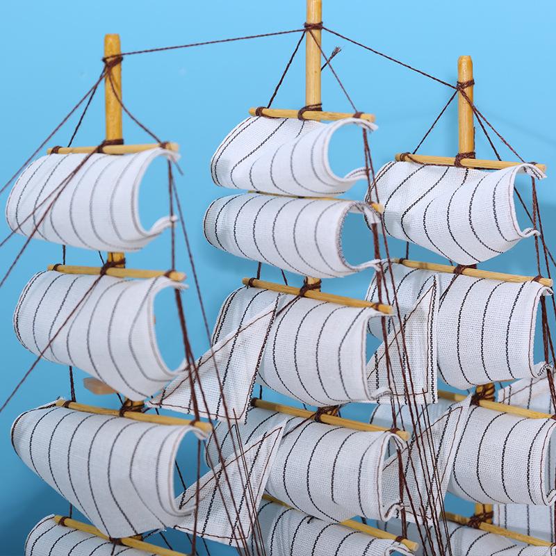 Corsair Smooth Sailing Wooden Boat Ornament - Small Desktop Fishing Boat Model for Home Display