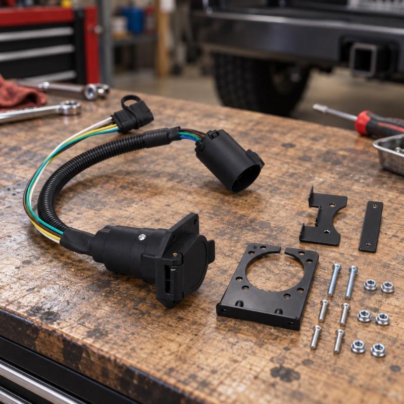 Trailer Light Wiring Interface for 12 V Electrical Circuits, Bringing Tail, Brake, and Turn Signal Connections into One Electrical Point