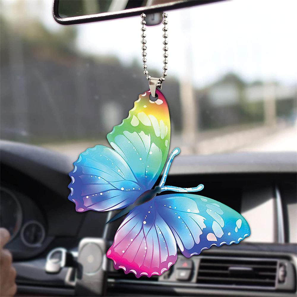Car Pendant Stylish Personalized Style Car Interior Accessories Butterfly Cross Shape Design Widget Creative Do Not Fade Durable