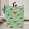 Cookie Monster Sesamets Knitted Blanket   Flannel Throw Blanket Bedroom Sofa Printed Ultra-Soft Warm Bedspreads