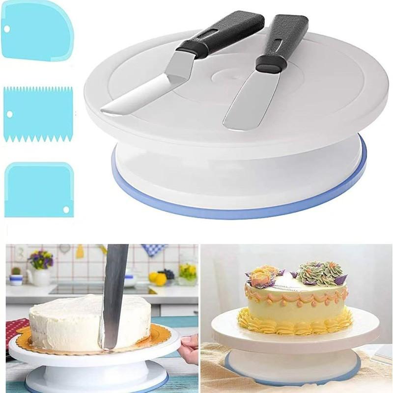 398/413-Piece Cake Decorating Kit With Turntable Piping Tips Non-Stick Carbon Steel Baking Pan Set