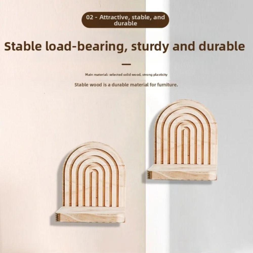 Rainbow Design Wall Mounted Shelves Wooden Material Rainbow Shelves  Boho Style Interior