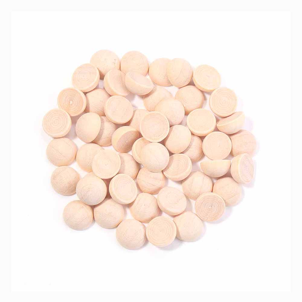 5-50pcs Natural Half Round Wooden Beads 10-50mm Half Unfinished Wood Balls Split Wood Beads For DIY Crafts Toy Home Decoration