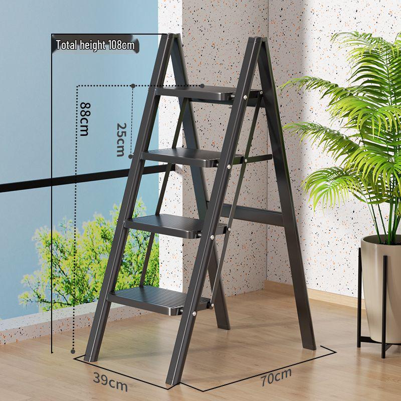 Housewarming Thickened A-Frame Folding Ladder with Enlarged Red Pedal for Safety