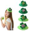 Irländsk Nationaldag Liten Grön Hatt med Klöver och Hårklämma Perfekt för St Patricks Day Fest Samling Utklädning