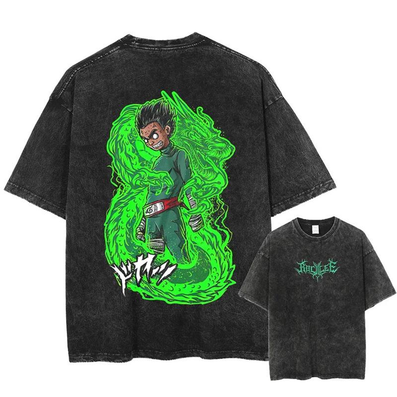 

Naruto Retro T-Shirt Washed Oversized Y2k Men Women Short Sleeve Casual Cotton Loose Comfortable Female Male Clothing XXXL