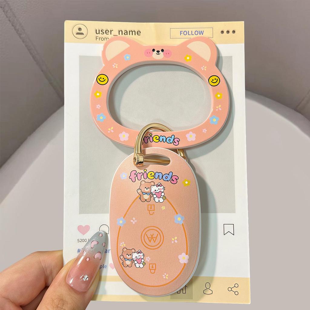 Aima Electric Vehicle Cute Bear Key Cover - Pink/Orange Electric Scooter Remote Control Protector