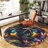 1pc Birds Flowers Round Chair Mat Area Rug - Non-Slip, Floor Mat for Office, Bedroom, and Indoor Decor C1118184