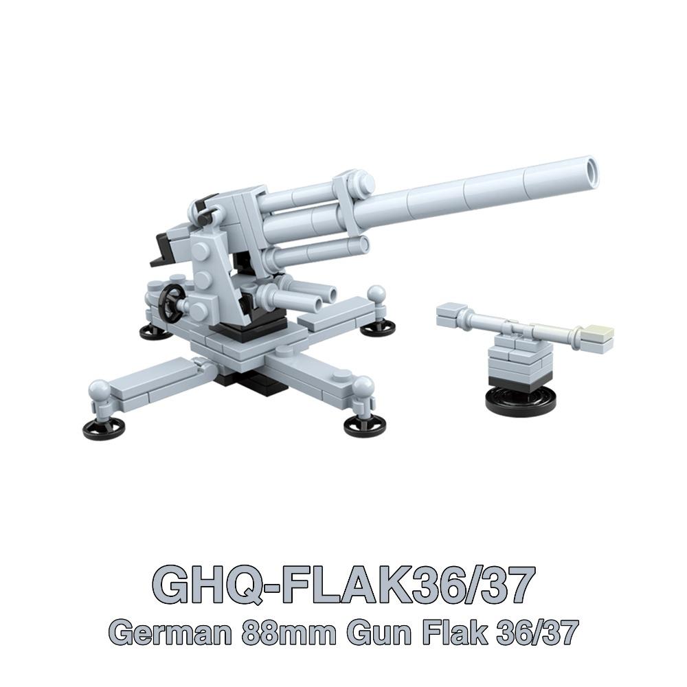 WW2 88mm Flak Gun Cannon Rocket Artillery Military Army War Weapons Soldier MOC Playmobil Model Building Block Children Kid Toy
