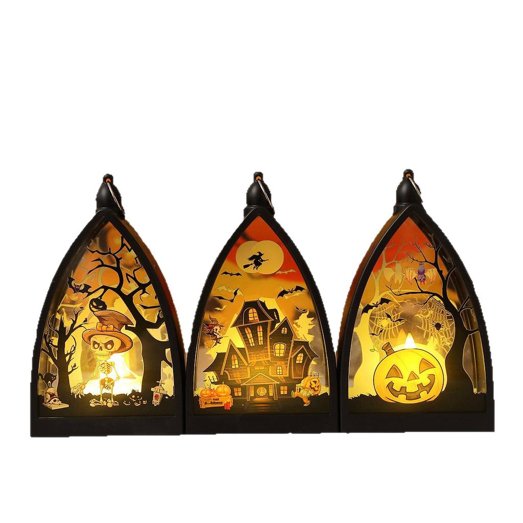 Halloween LED Candle Lantern with Flickering Flame, Remote Timer