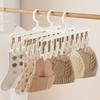 Multi-functional Sock Drying Rack Foldable Rotatable Clothes Hanger with Clips Windproof Space Saving Socks Hanger Clip
