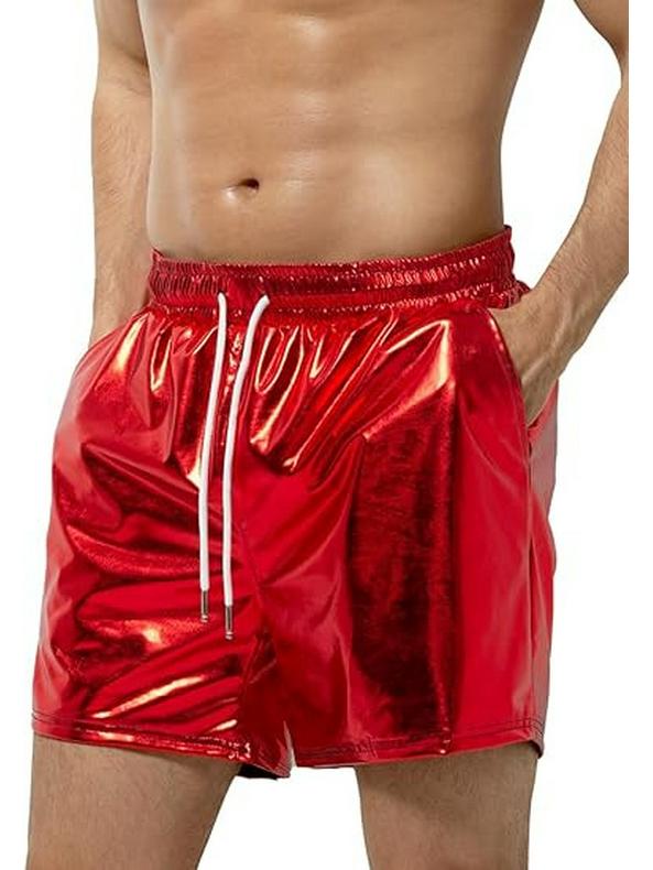 Pantalones cortos casuales de playa de charol para hombre 2024