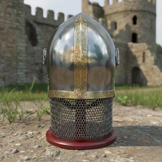 Medieval Pig Face Bascinet Helmet 18 Gauge Steel Knight Armor for LARP, Cosplay, Reenactment, Halloween