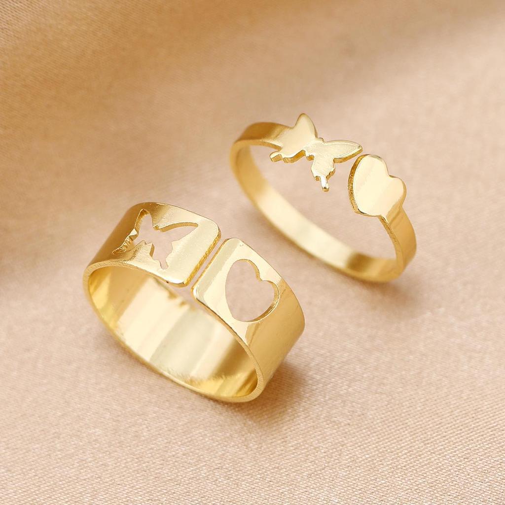 Versatile Women's Fashion Couple Rings: Light Luxury, Colorfast, Unisex Knuckle & Plain Finger Rings