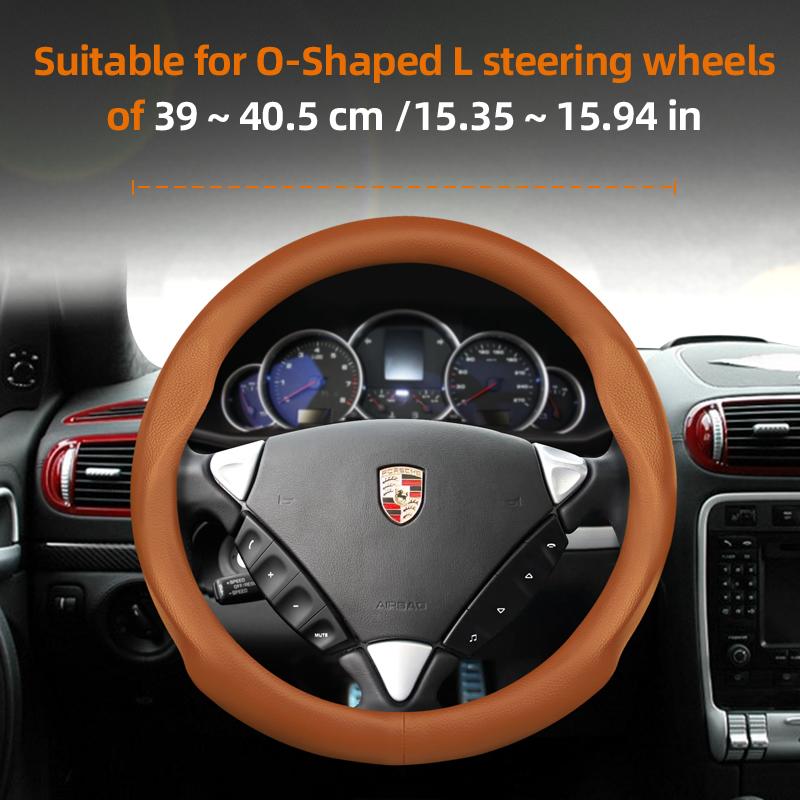 Geschikt voor Porsche Ultra-dun Ademend Leer Stuurwielhoes Geschikt voor Casenne 996 Macan 957 Volante Boxster 986 718 Alcantara 997