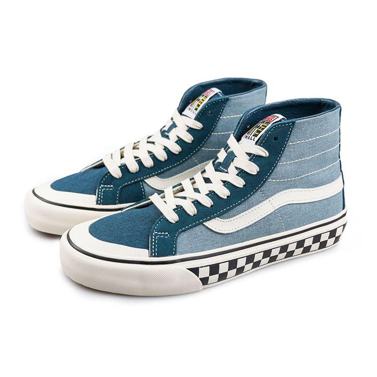 Vans Sk8 Hi Sf Comfortable Versatile High-Top Skate Shoes Unisex Sneakers Dark-Blue VN0A3MV1XGK
