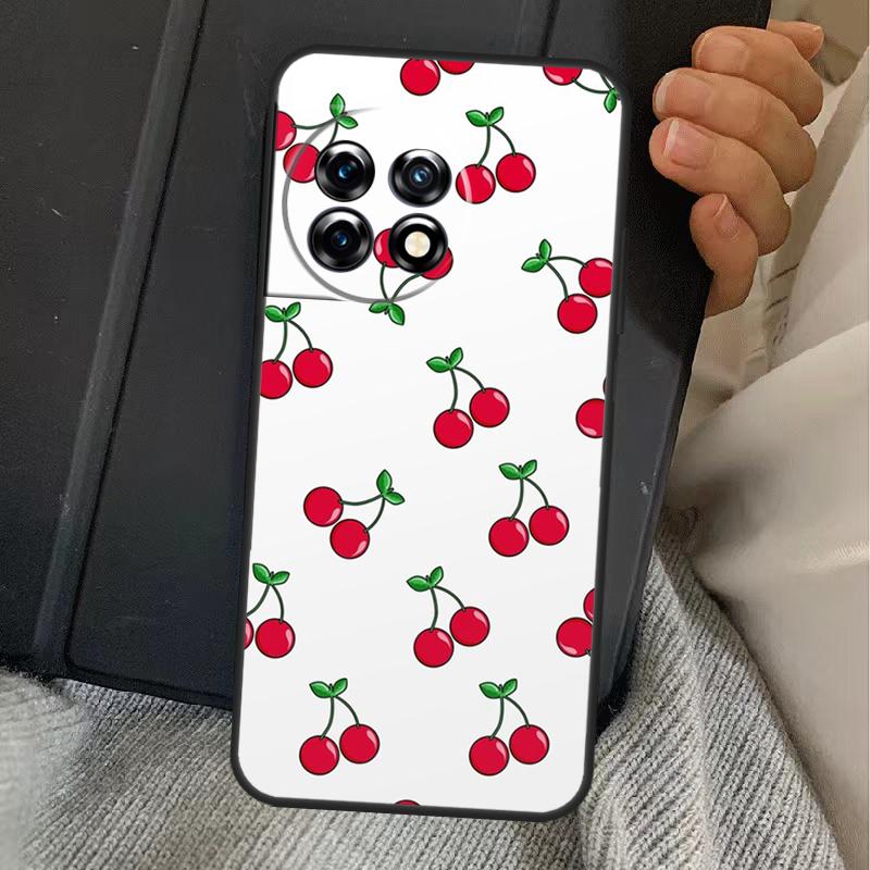 Cherry Pattern Case For OnePlus 13T 10T 8T 10R 12R 13R 15 13 12 11 10 9 Nord CE 5 2 3 4 Lite N20 N30 Cover