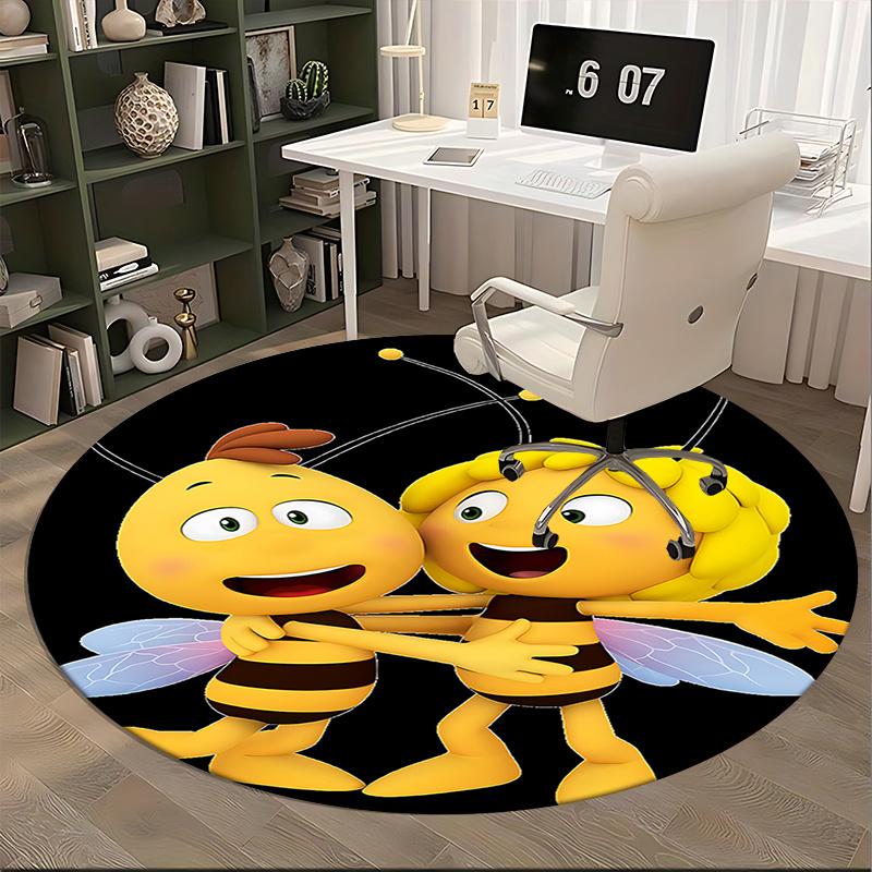 Bee Friends Chair Mat - Round Carpet for Home Decor