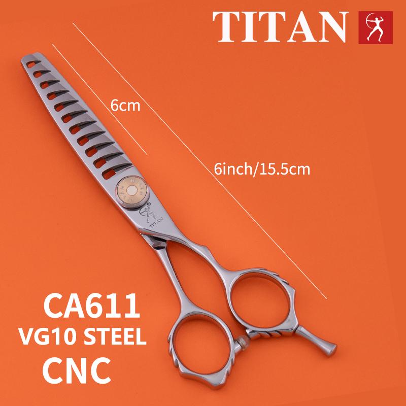 TITAN Professional Barber Scissors Cutting Thinning Hair Cut Tool New Item Hairdressing Shear 6inch Vg10 Steel Cnc