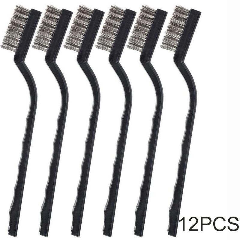 Wire Brushes Stainless Steel DIY Rust Remover 12pcs Cleaning Equipment