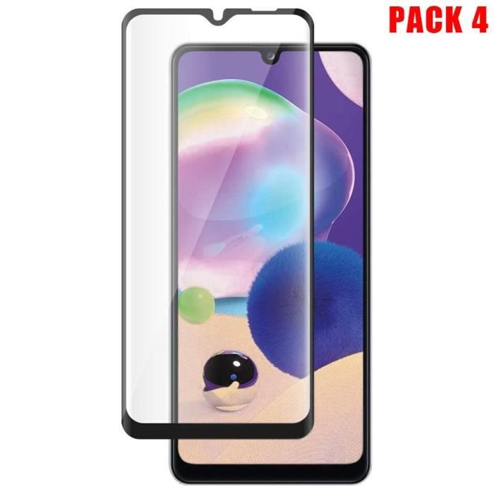 Verre trempé intégral pour samsung a32 5g (6,4") pack de 4 films noir installation facile anti trace