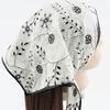 European & American Floral Embroidered Silk Headscarf: Versatile Triangle or Square Scarf for Neck Protection and Style