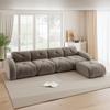 L-shaped Armchair, Modular Sofa, Four-seater Corner Sofa Suitable for the Living Room, Non-slip Underside, No Assembly Required, with Footrest, Taupe