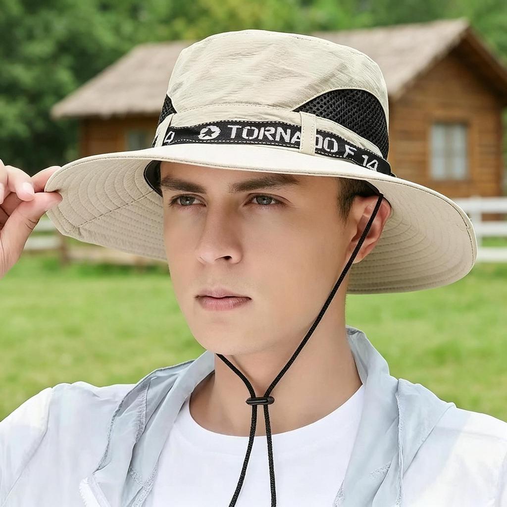 Men's Wide Brim Sun Protection Hat for Summer Outdoor Activities, Fishing, and Mountaineering