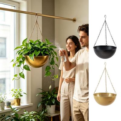 Plant Hangers Outdoor Iron Self Watering Space Saving Modern Plant Pot Hanger Indoor Wall Decor For Home Decor Window Living