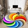 1pc Rainbow Swirl Chair Carpet for Office Non-Slip, Machine Washable Rug for Office, Room - Holiday Decor, Machine Made yy251016050