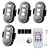 2/4/6PCS LED Emergency Warning Lights with Remote Control 7 Colors USB Rechargeable LED Lights for Car Motorcycle Bike Drone