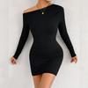 Modisches und elegantes schulterfreies plissiertes sexy Kleid für Damen