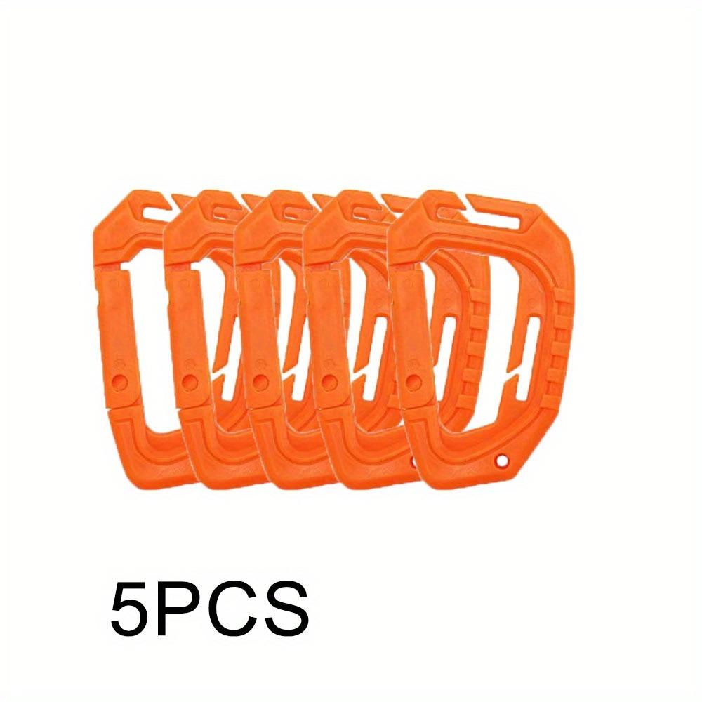 5Pcs Big D-type Plastic Steel Tactical Molle Quick Hook Hanging Buckle Clip Outdoor Camping Backpack Bag EDC Tool Accessories