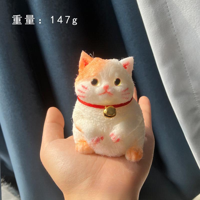 Non-Toxic Cute Big Cat Taba Squishy Silicone Fuzzy Super Big Plush Cat Handmade Kitten Squeeze Toy Mochi Toy Hand Relax Antistress Gift