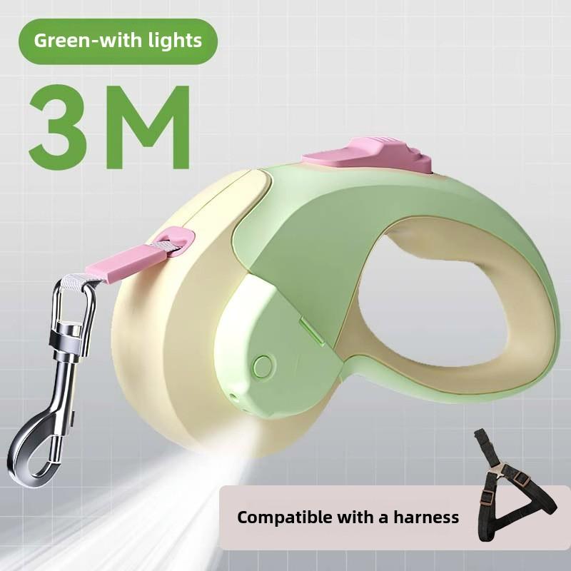 Dog Retractable Luminous Automatic Leash Medium and Small Dog Walking Dog Rope Dog Chain Teddy Out Pet Supplies